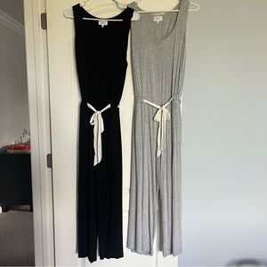 2 Soma Jumpsuits, black & gray Weekend Sunday Crop Bra Pockets Women’s Large